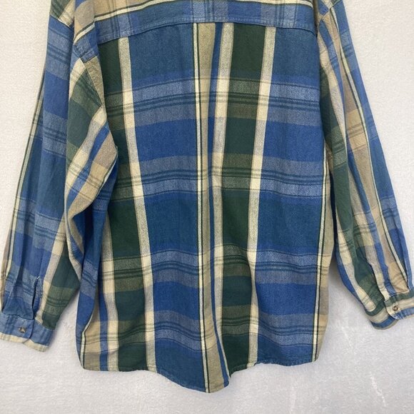 Vintage 90s Bon Homme Button Up Flannel Shirt Mens 2XLT Tall Plaid Long Sleeve - Picture 10 of 11
